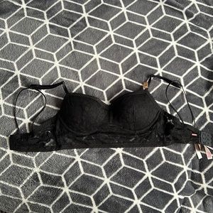 BNWT SML black lace bralette push up PINK